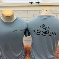 G. Cameron Contracting Screenprinted Light Teal Coloured T-Shirt